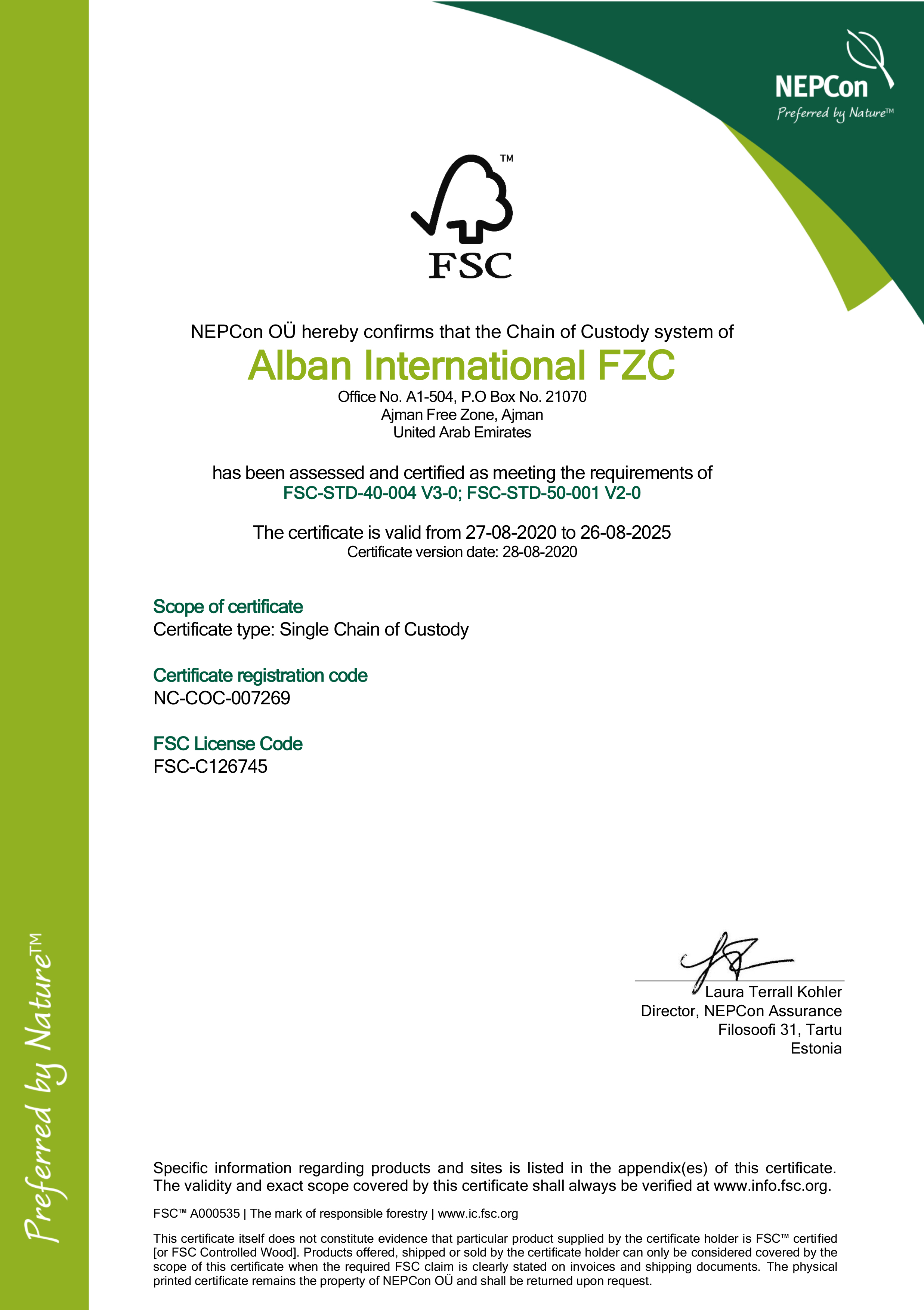 FSC-Certificate